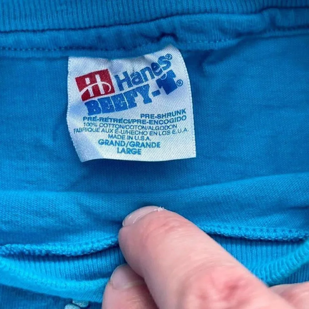 Vintage single stitch t shirt Charleston South Carolina Hanes blue men’s L - Picture 4 of 5